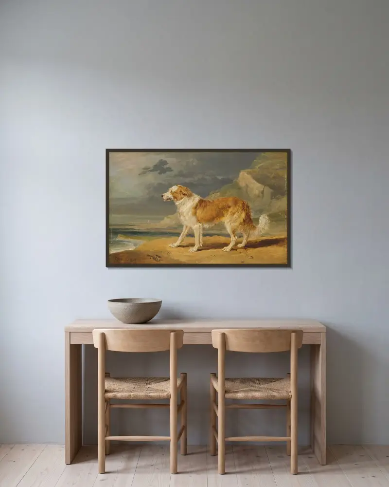 Rough-Coated Collie av James Ward inramad på en vägg
