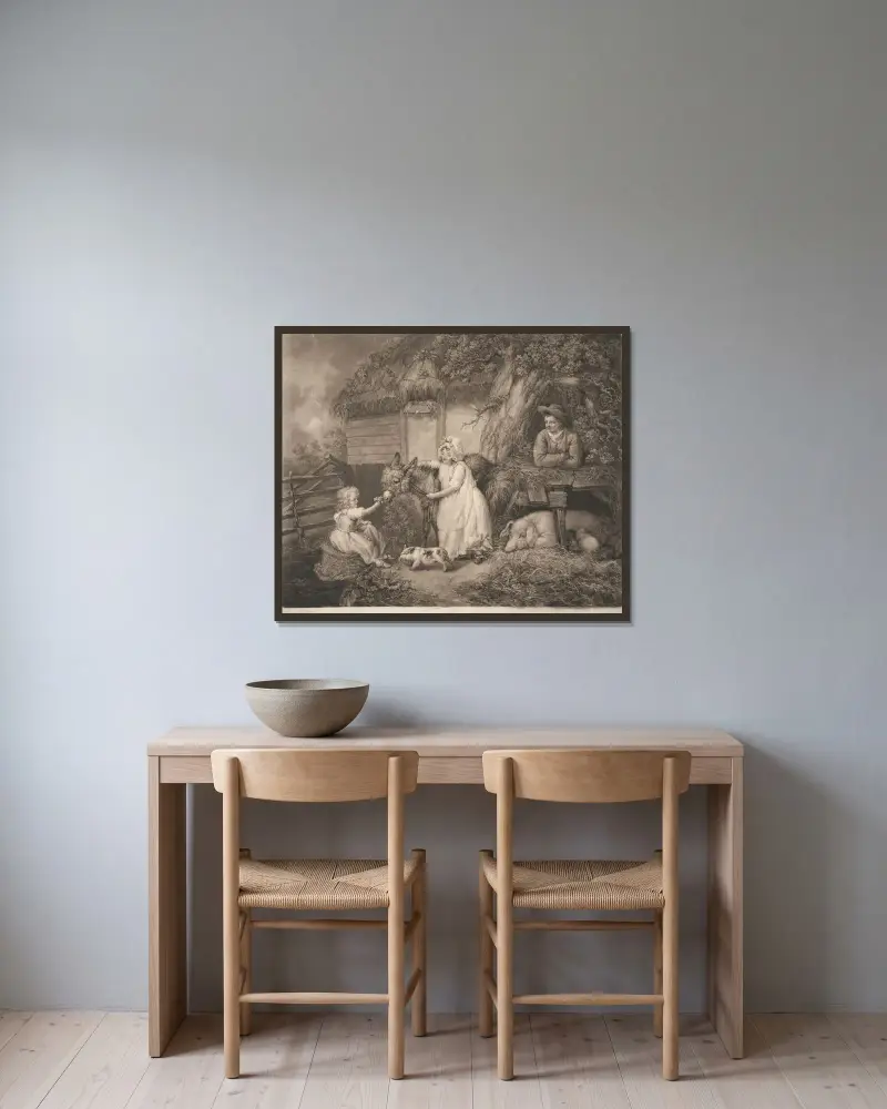 Rustic Felicity av James Ward inramad på en vägg