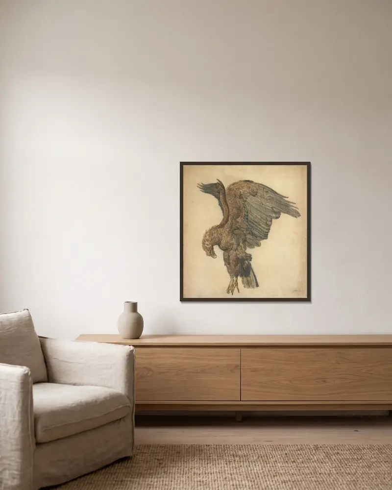 Studie eines herabstoßenden Adlers von James Ward gerahmt an einer Wand
