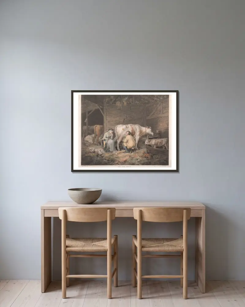 Der Kuhstall von James Ward gerahmt an einer Wand