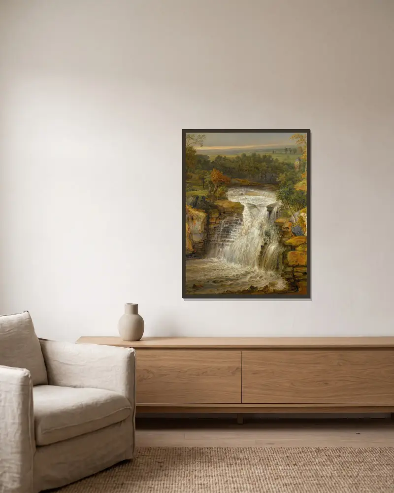 The Falls Of The Clyde After A Flood av James Ward inramad på en vägg