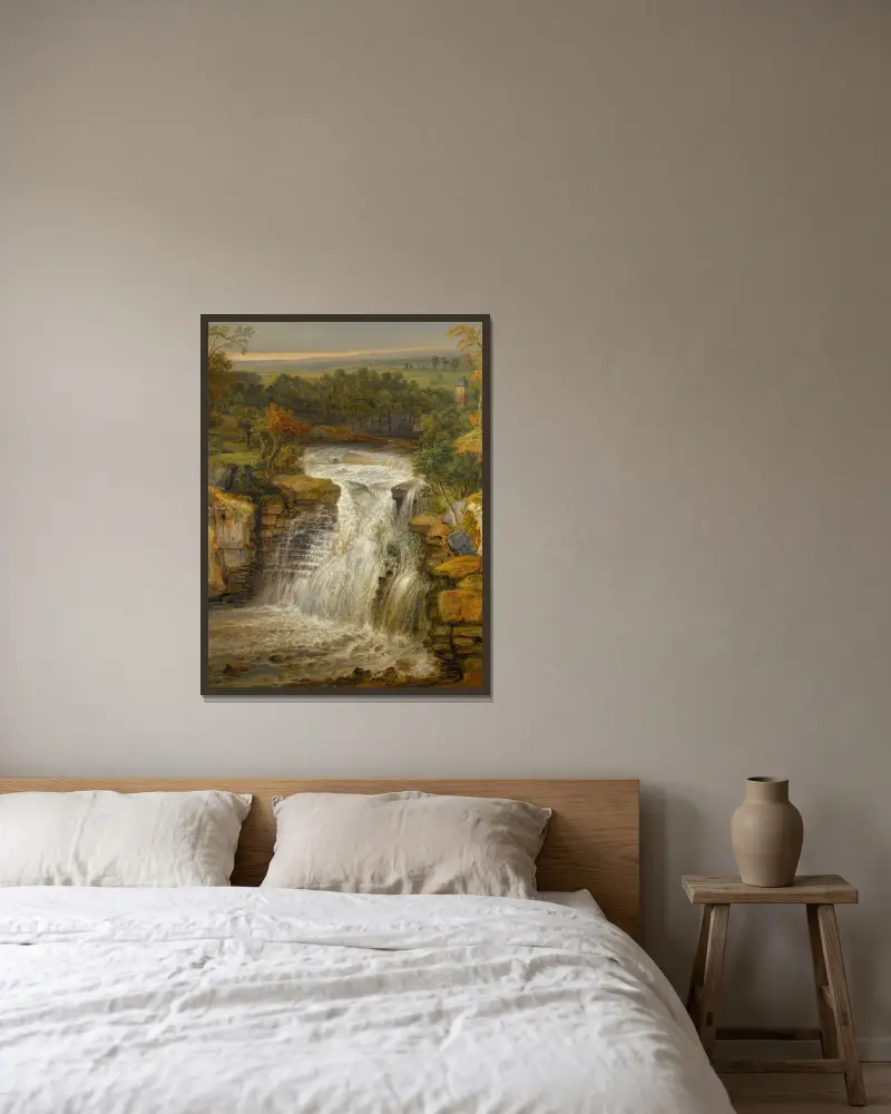 The Falls Of The Clyde After A Flood av James Ward inramad på en vägg