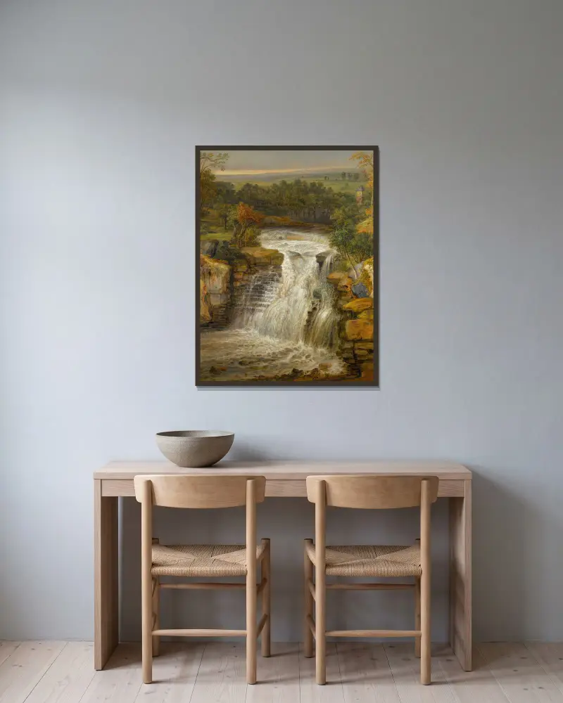 The Falls Of The Clyde After A Flood av James Ward inramad på en vägg