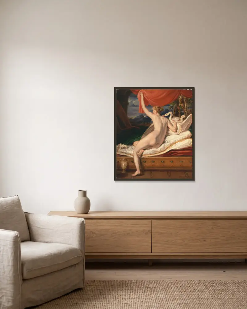 Venus stigande från sin soffa av James Ward inramad på en vägg