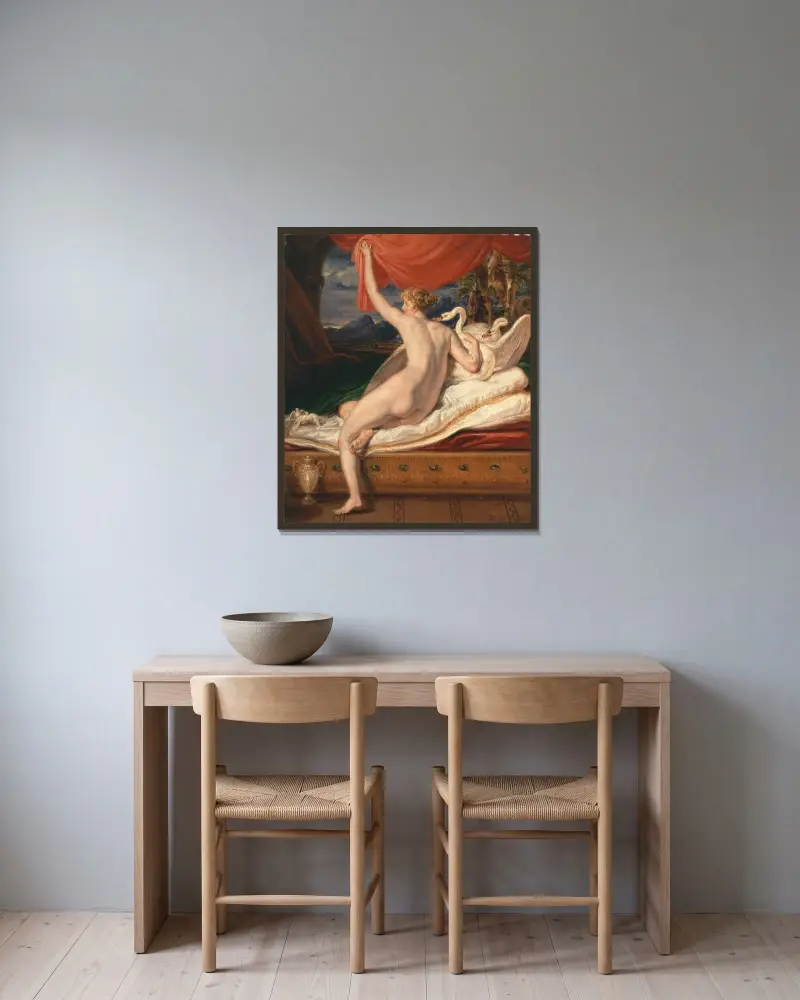 Venus stigande från sin soffa av James Ward inramad på en vägg
