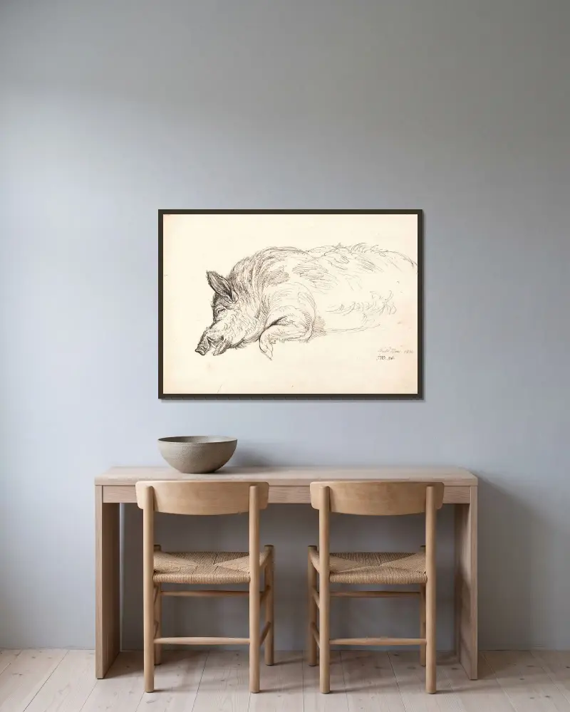 Wild Boar von James Ward gerahmt an einer Wand
