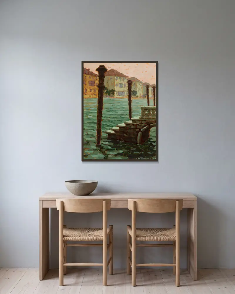 Beside Canalazzo in Venice av Jan Bohuszewicz inramad på en vägg