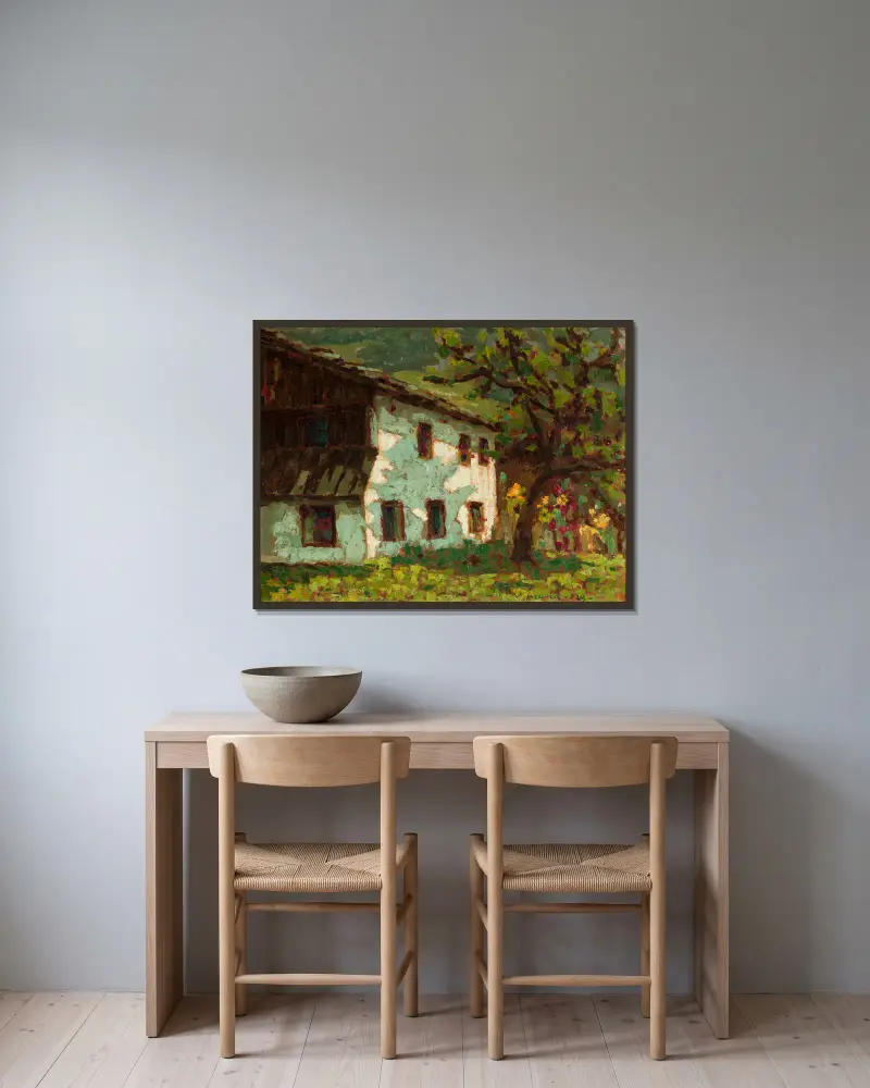 Golden autumn av Jan Bohuszewicz inramad på en vägg