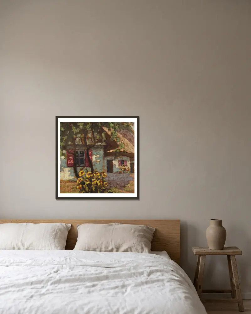 Polnische Hütten von Jan Bohuszewicz gerahmt an einer Wand