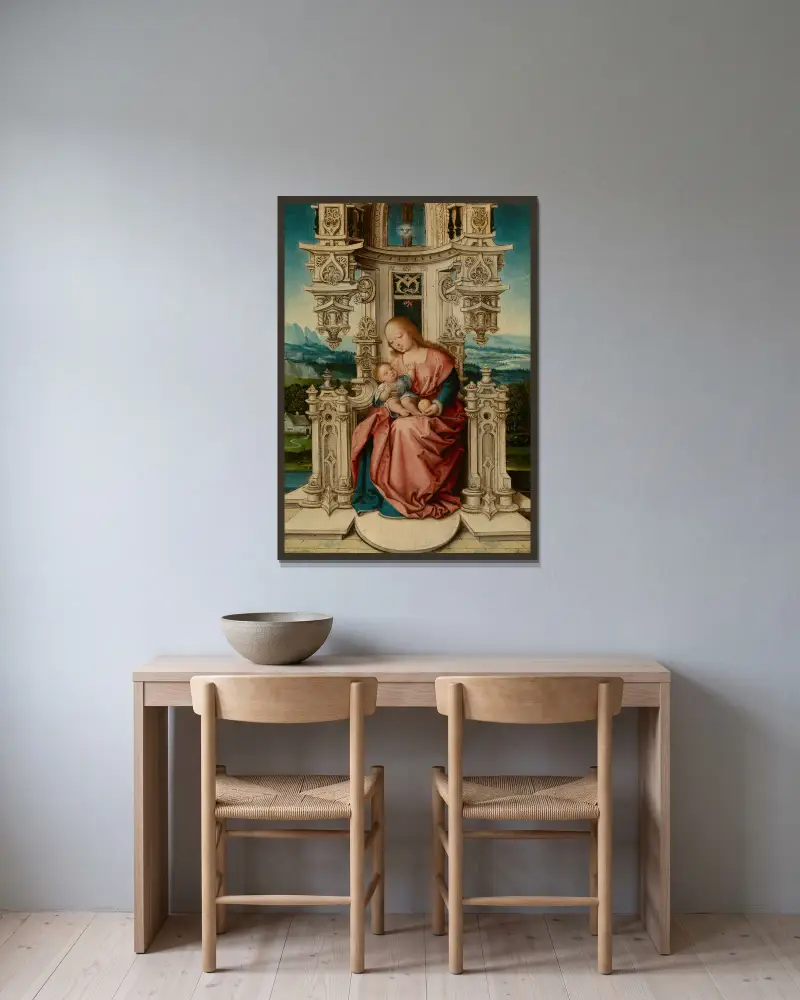Madonna von Jan Gossaert gerahmt an einer Wand