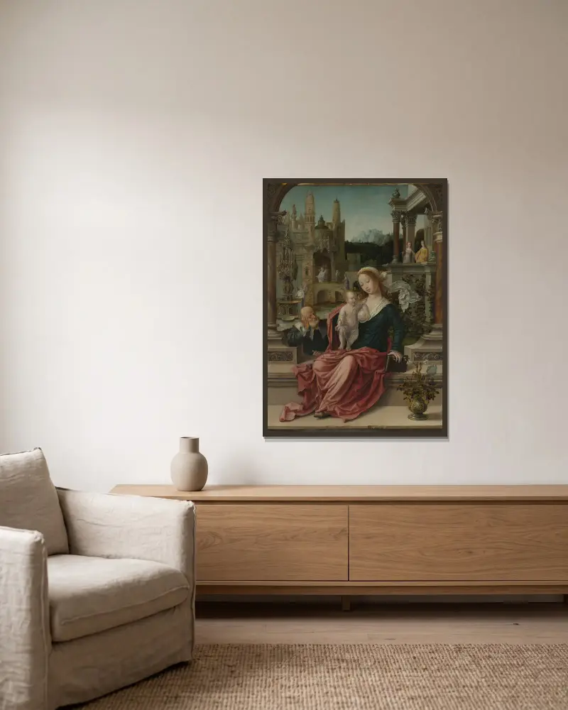 Święta Rodzina, 1507, Jan Gossaert w ramie na ścianie