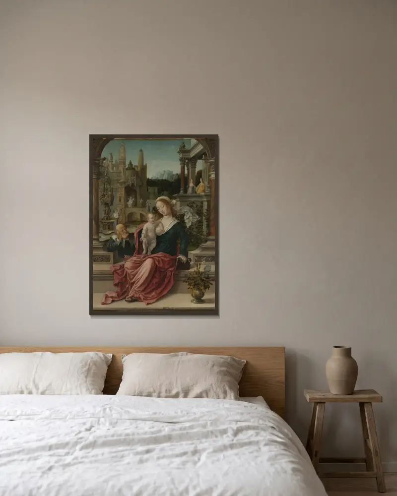 Święta Rodzina, 1507, Jan Gossaert w ramie na ścianie