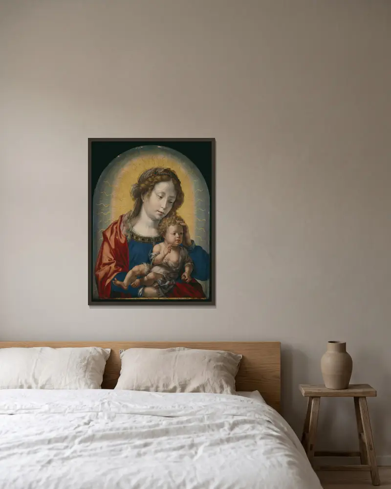 Madona s dítětem, Jan Gossaert v rámu na stěně