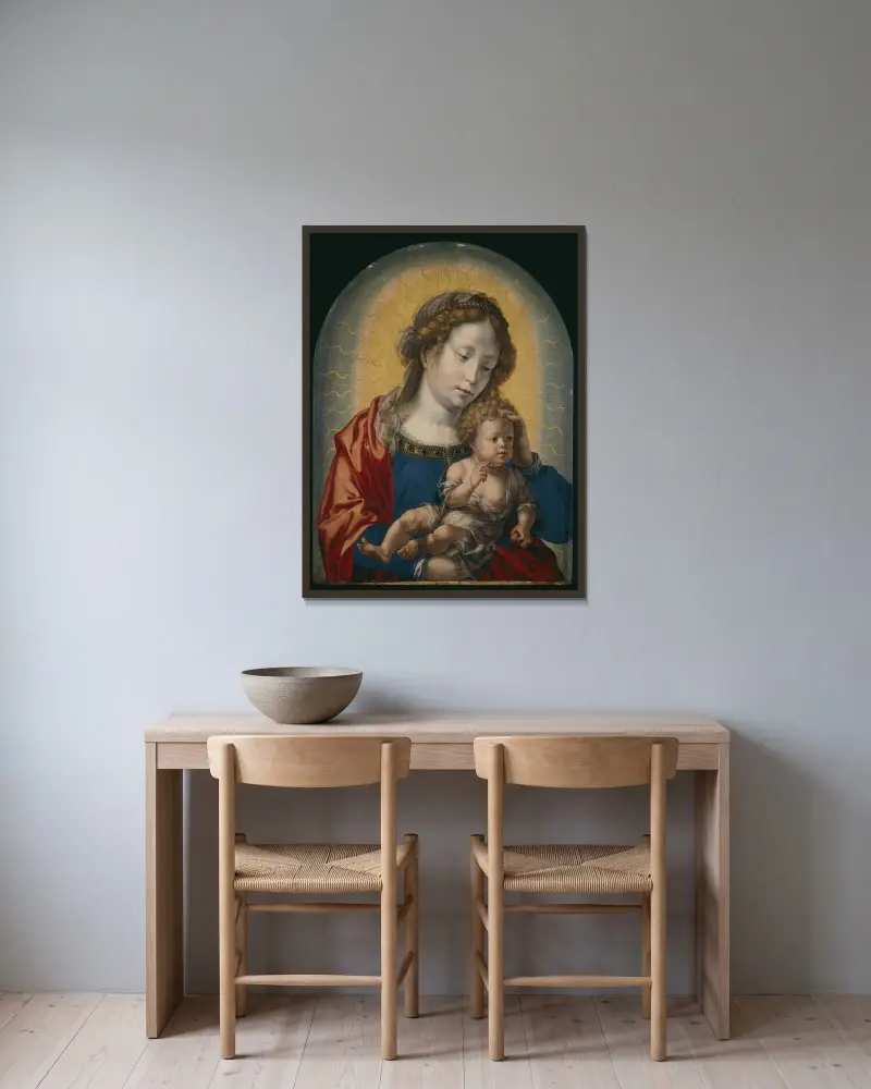 Madona s dítětem, Jan Gossaert v rámu na stěně