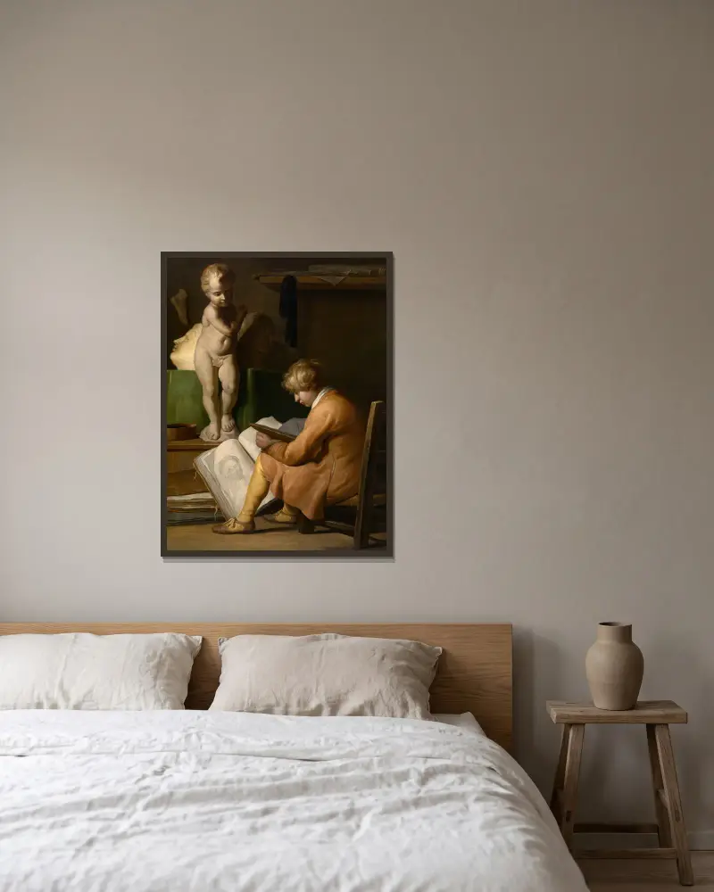 Ein junger Künstler von Jan Lievens gerahmt an einer Wand