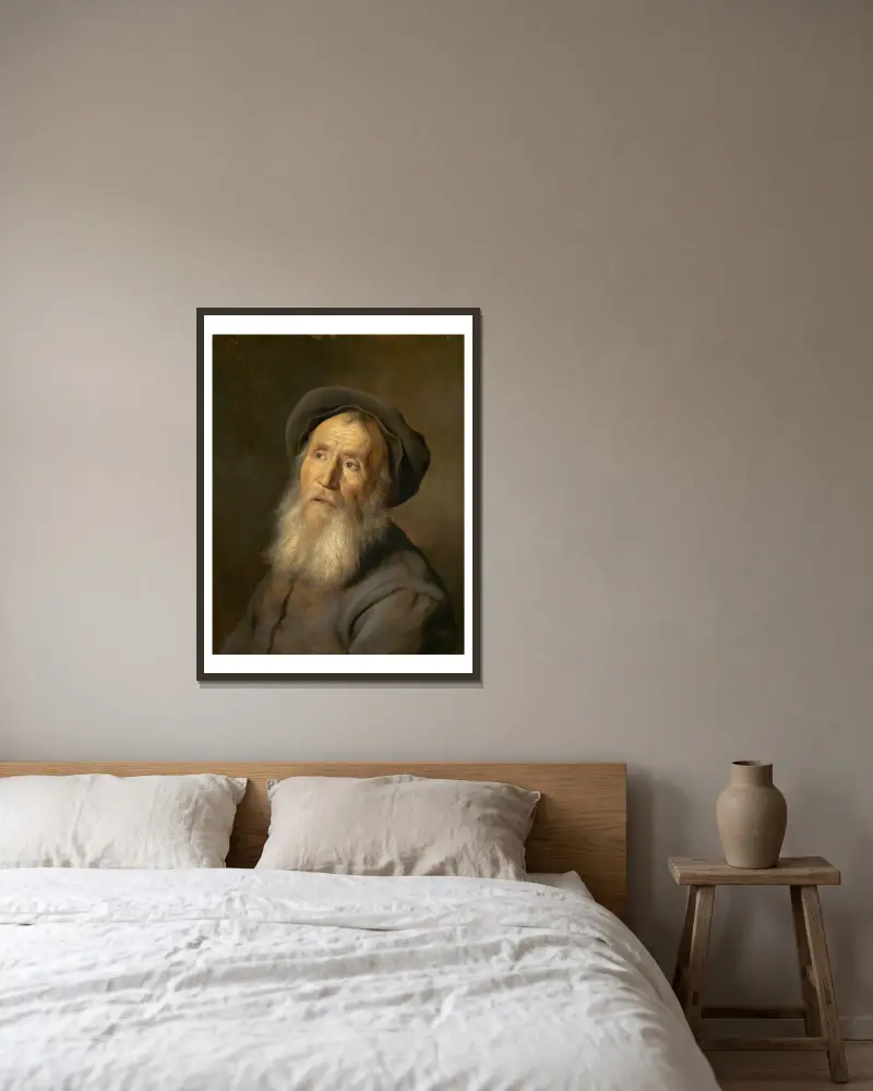 Brodaty mężczyzna w berecie, Jan Lievens w ramie na ścianie