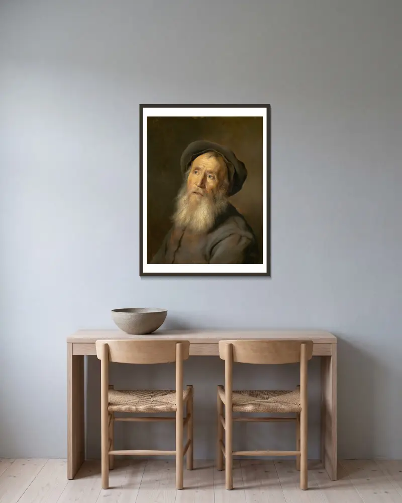 Brodaty mężczyzna w berecie, Jan Lievens w ramie na ścianie