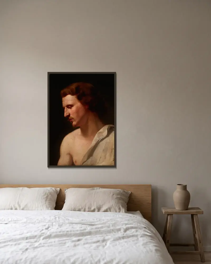 Akademisk studie – ung man av Jan Matejko inramad på en vägg