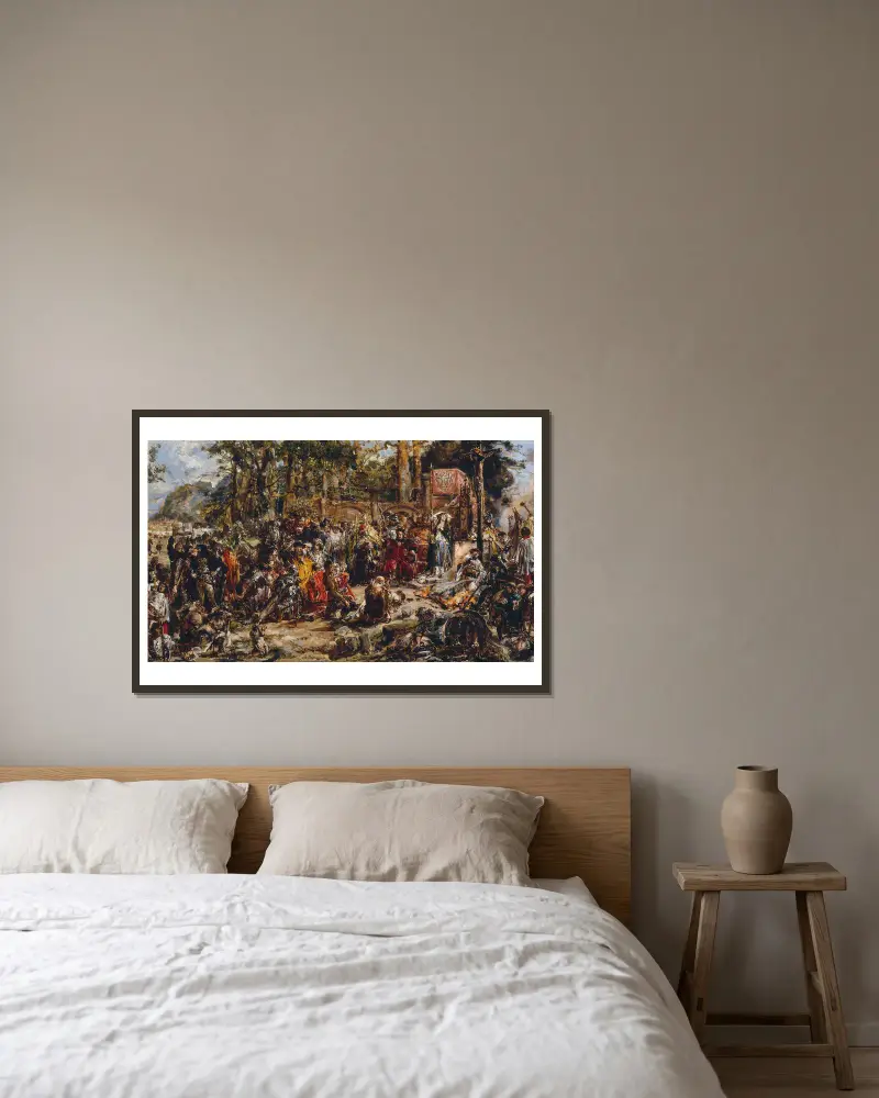 Litauens dop, ur serien ”Polens kulturhistoria” av Jan Matejko inramad på en vägg