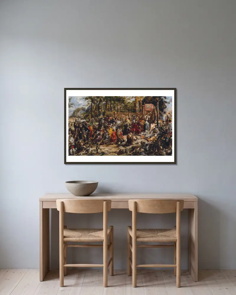 Litauens dop, ur serien ”Polens kulturhistoria” av Jan Matejko inramad på en vägg