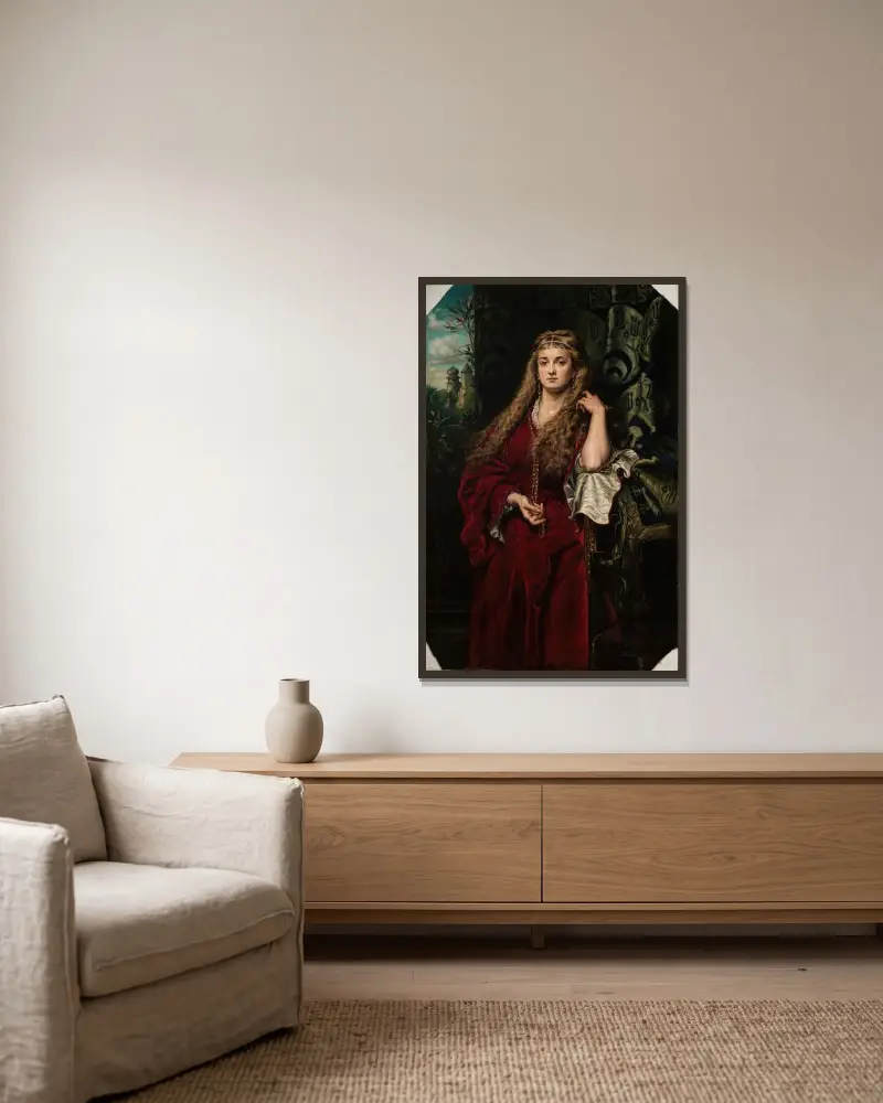 Kastellanens dotter av Jan Matejko inramad på en vägg