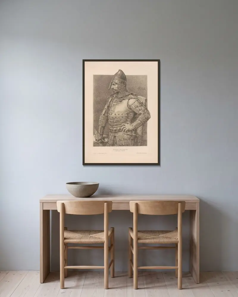Konrad Mazowiecki av Jan Matejko inramad på en vägg