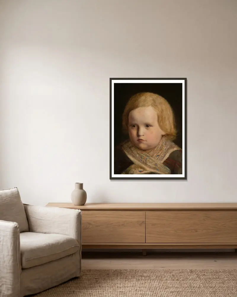Portrait of a Little Boy av Jan Matejko inramad på en vägg