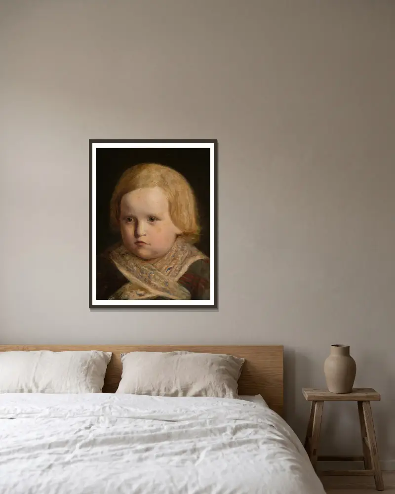 Portrait of a Little Boy av Jan Matejko inramad på en vägg