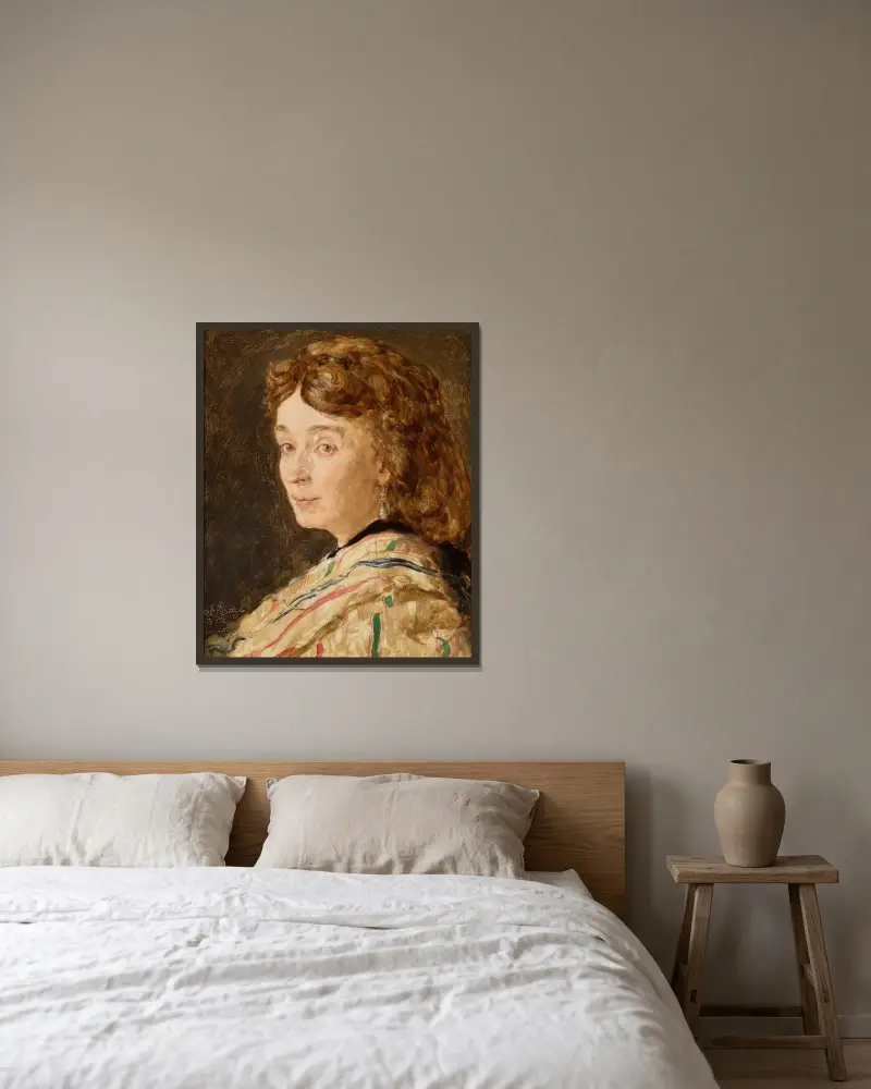 Porträtt av Ludwika Groppler av Jan Matejko inramad på en vägg