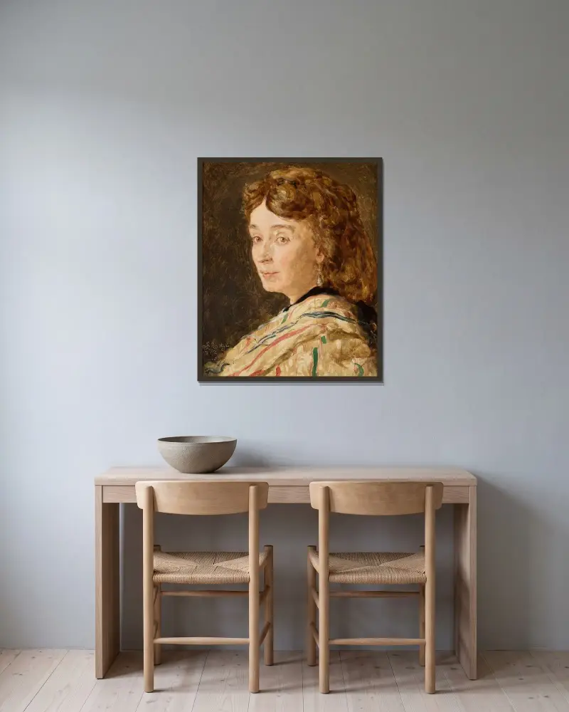 Porträtt av Ludwika Groppler av Jan Matejko inramad på en vägg