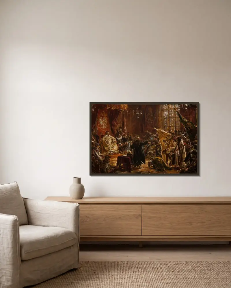 Shuyskytsarer vid sejmen i Warszawa av Jan Matejko inramad på en vägg