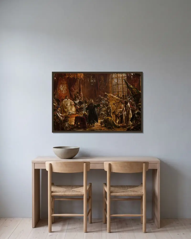Shuyskytsarer vid sejmen i Warszawa av Jan Matejko inramad på en vägg