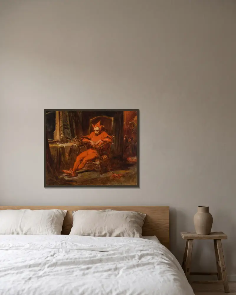 Skizze für „Stańczyk“ von Jan Matejko gerahmt an einer Wand