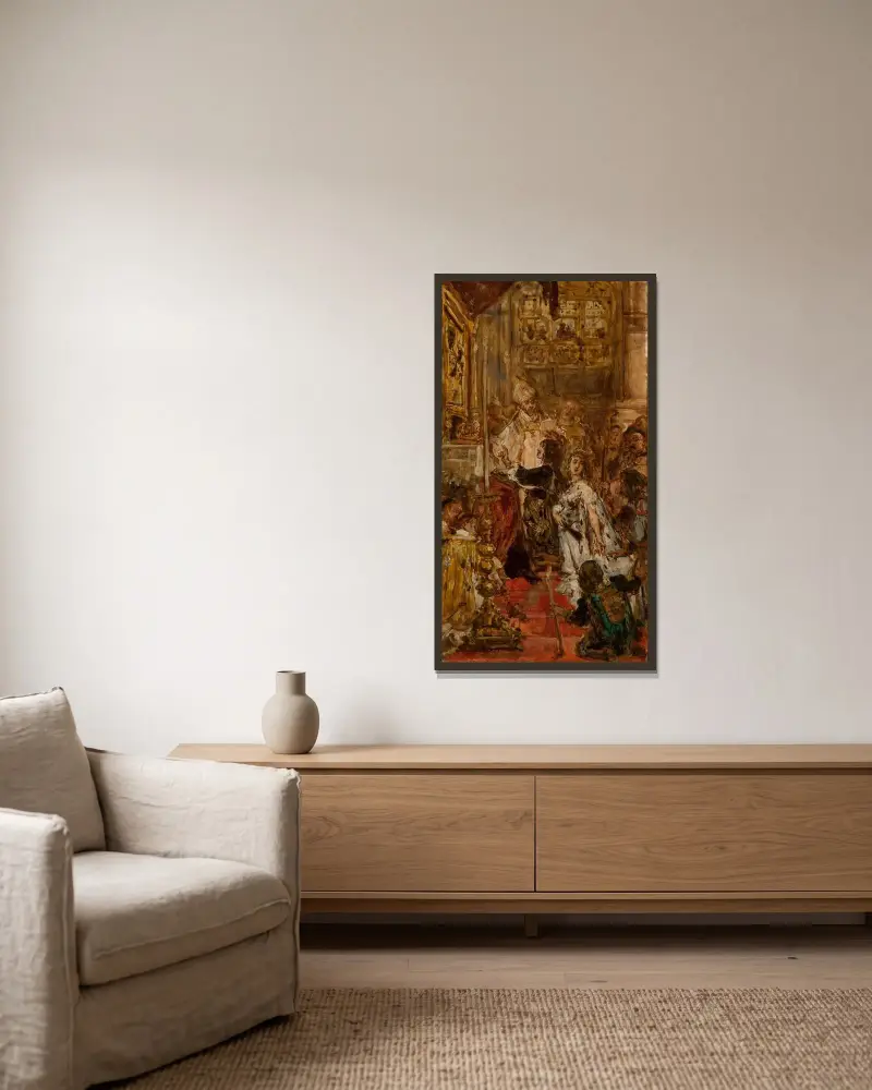 Śluby Jana Kazimierza av Jan Matejko inramad på en vägg