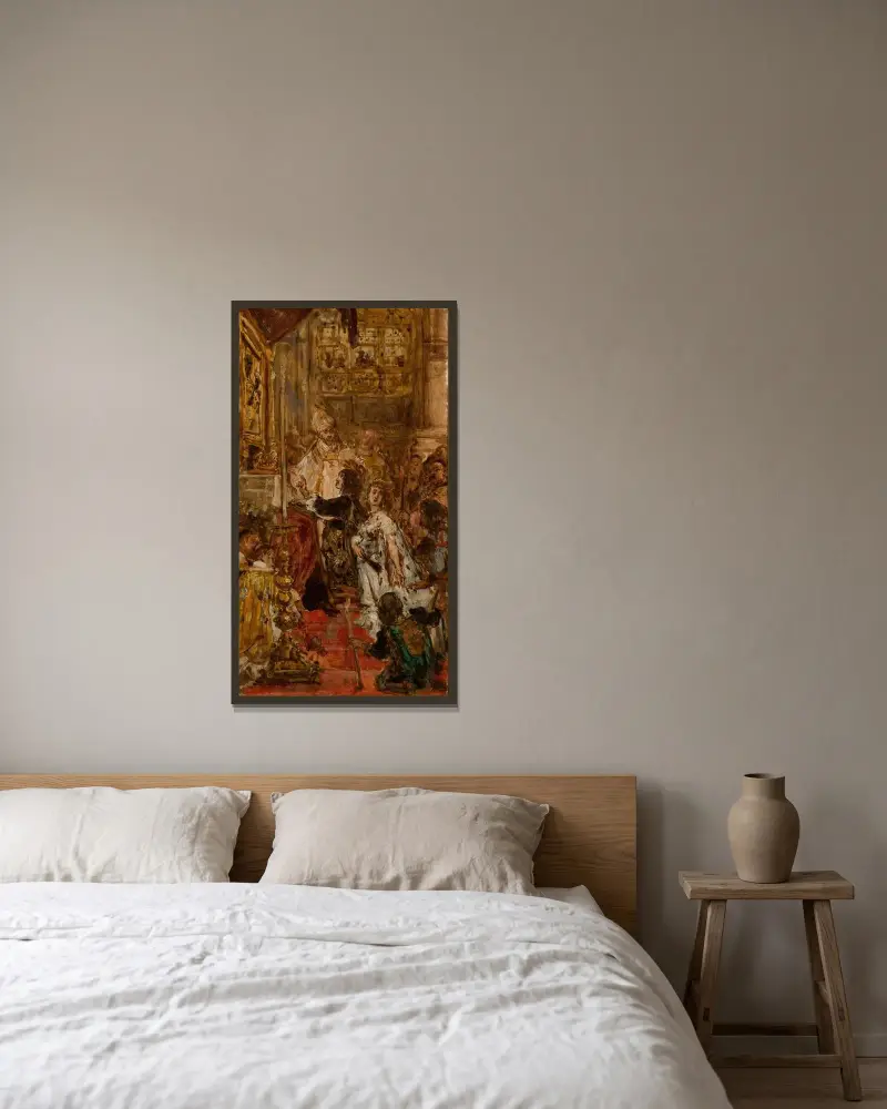 Śluby Jana Kazimierza av Jan Matejko inramad på en vägg