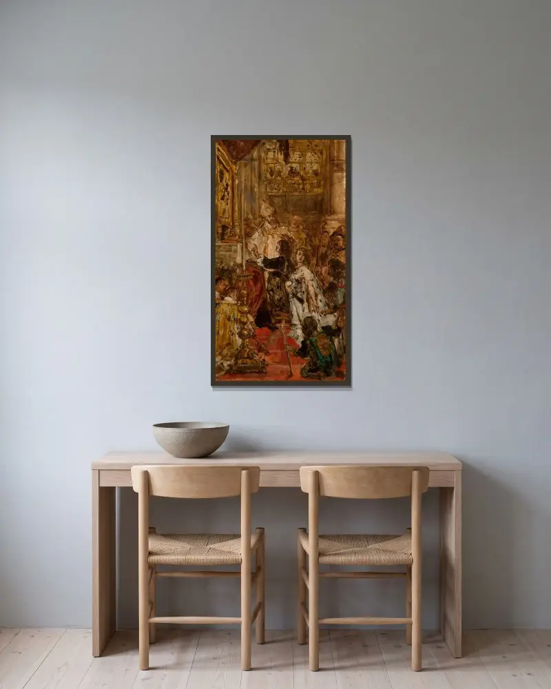 Śluby Jana Kazimierza av Jan Matejko inramad på en vägg