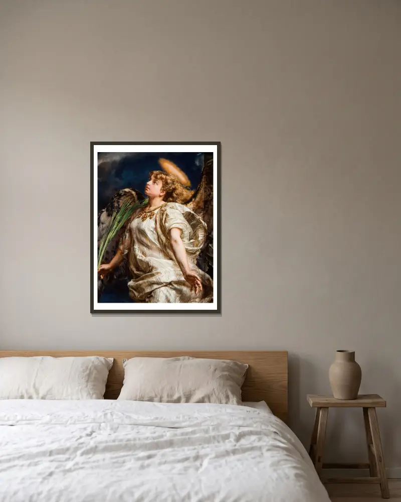 Song – study for the painting of Joan of Arc av Jan Matejko inramad på en vägg