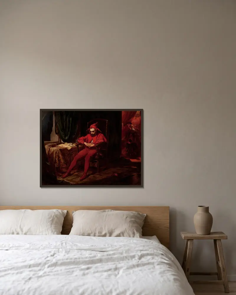 Stańczyk von Jan Matejko gerahmt an einer Wand