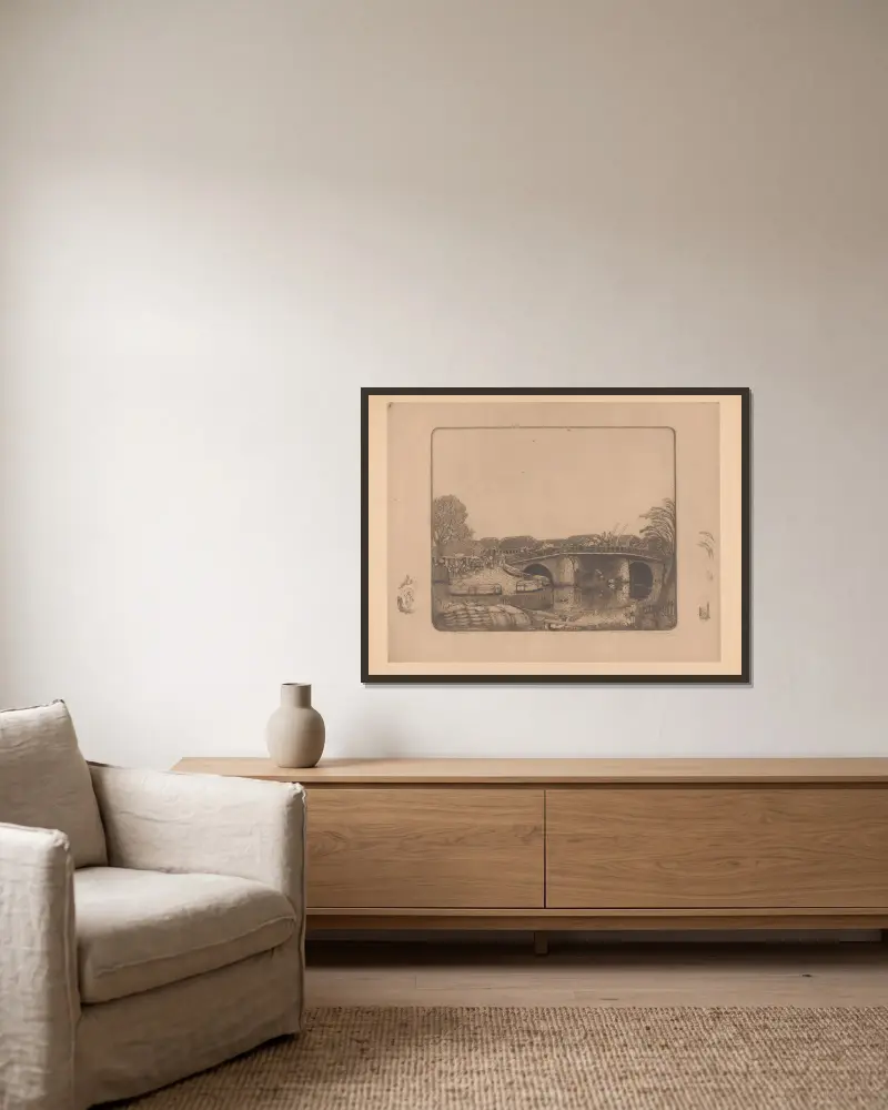 An der Kali Besar in Batavia von Wijnand Otto Jan Nieuwenkamp gerahmt an einer Wand