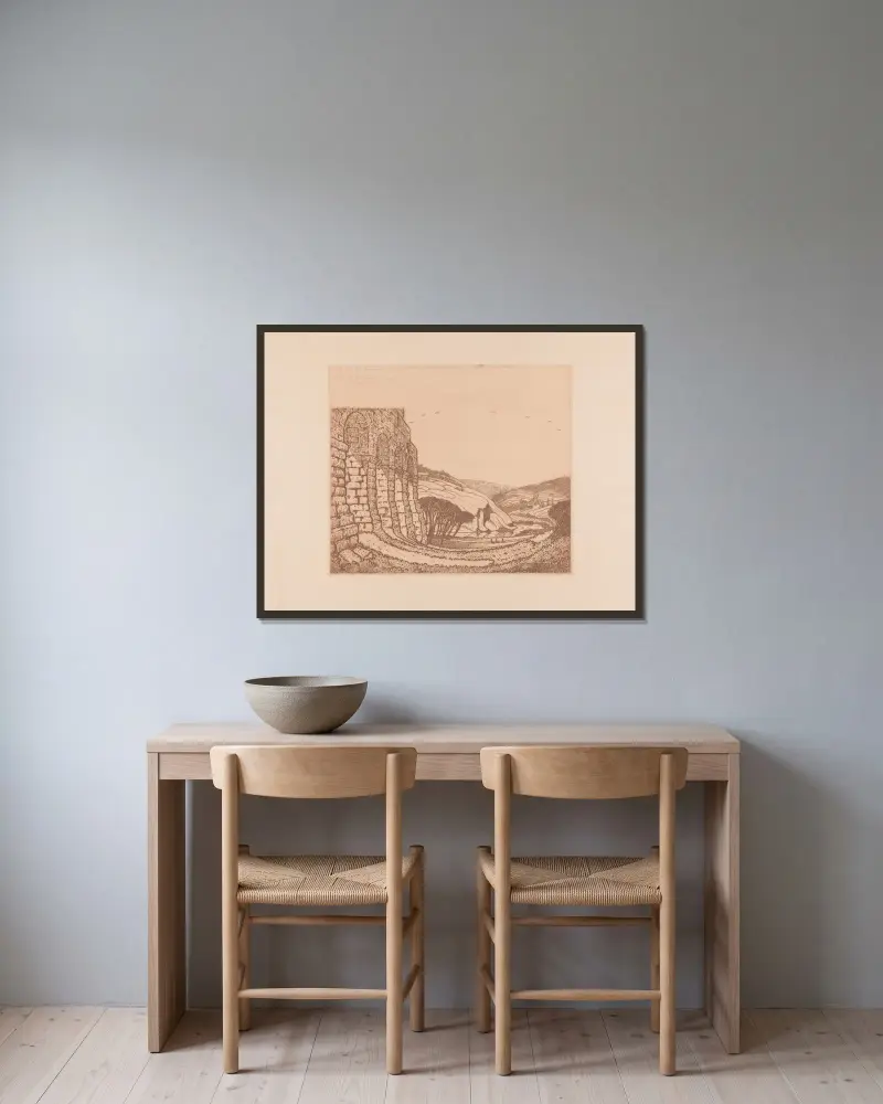 Konstantin, der Aquädukt von Wijnand Otto Jan Nieuwenkamp gerahmt an einer Wand