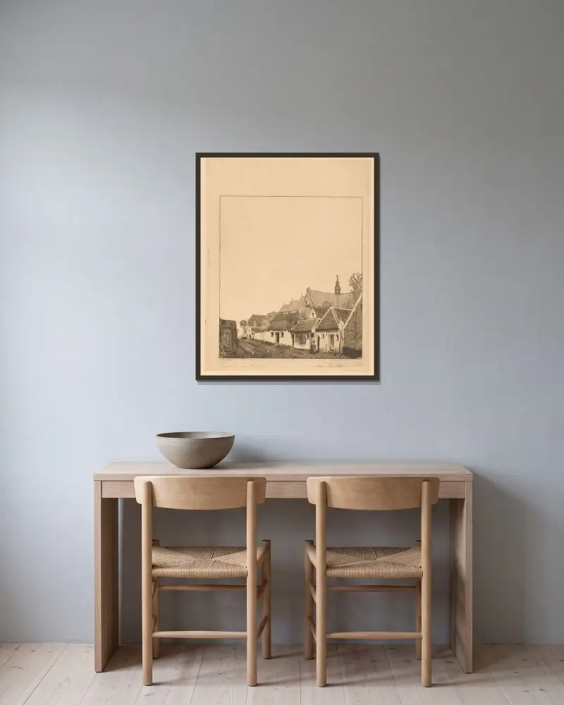 De Cuneratoren, Rhenen av Wijnand Otto Jan Nieuwenkamp inramad på en vägg