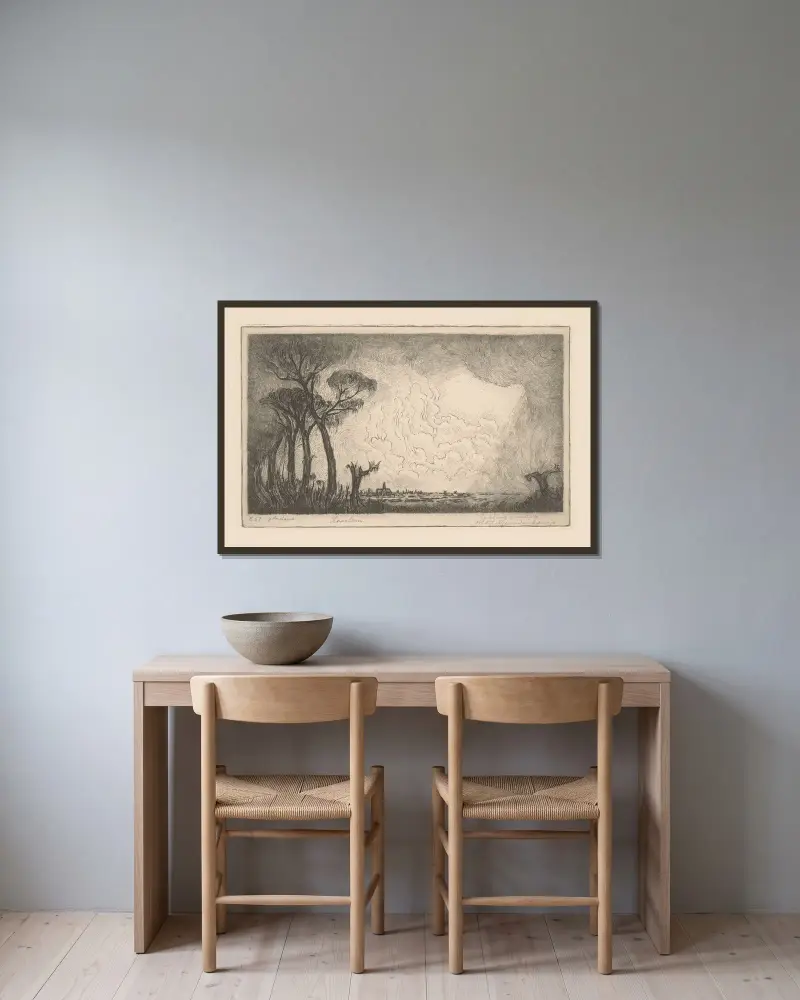 Blick auf Haarlem von Wijnand Otto Jan Nieuwenkamp gerahmt an einer Wand