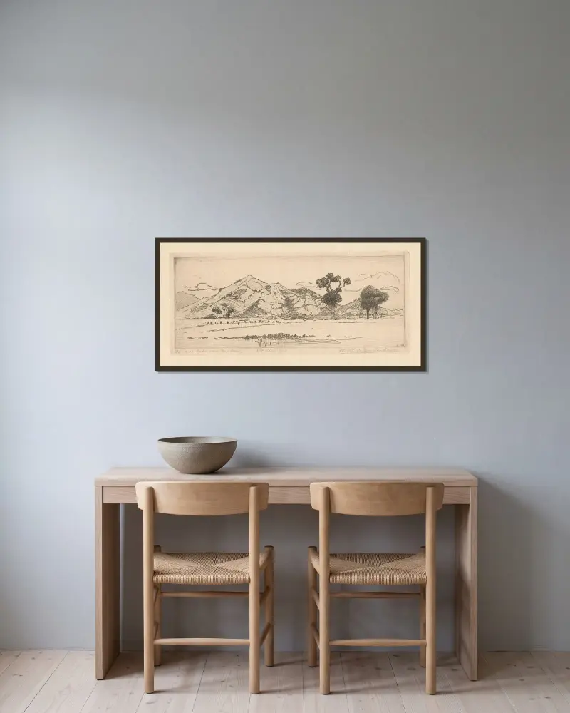 Hochebene bei Bandung auf Java von Wijnand Otto Jan Nieuwenkamp gerahmt an einer Wand