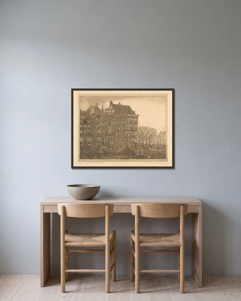 Prins Hendrikkade von Wijnand Otto Jan Nieuwenkamp gerahmt an einer Wand