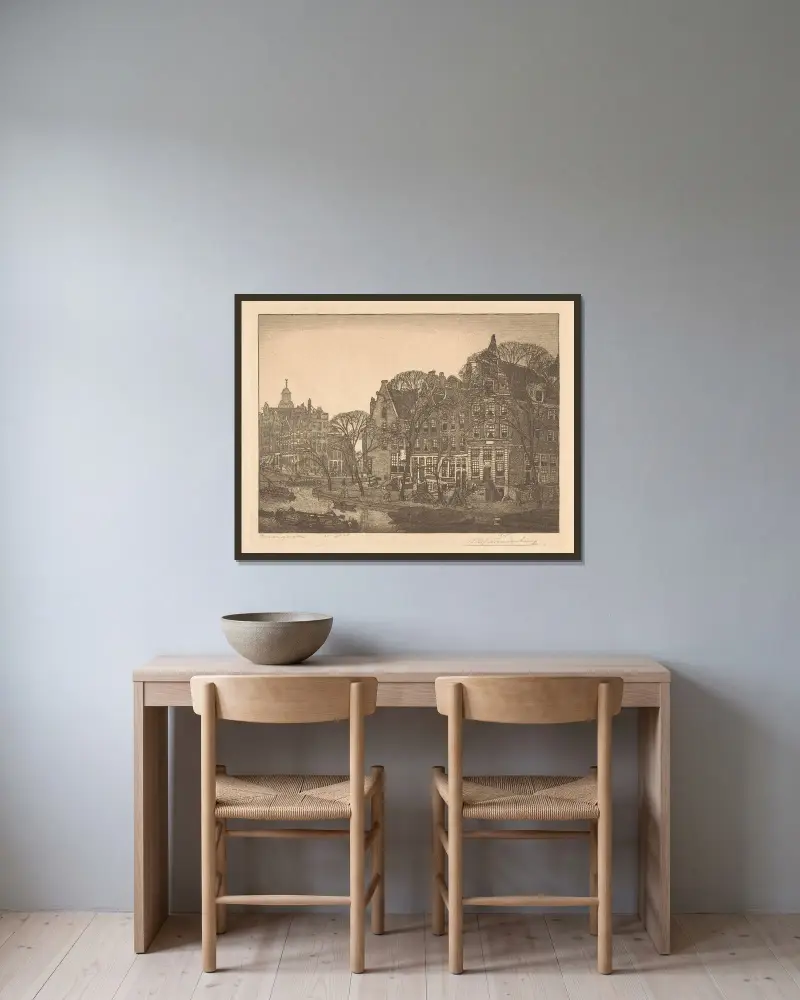 Prinsengracht, Amsterdam av Wijnand Otto Jan Nieuwenkamp inramad på en vägg
