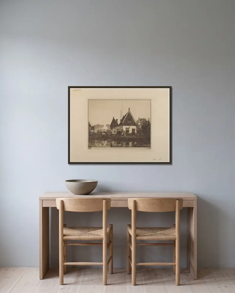 Schleuse in Edam von Wijnand Otto Jan Nieuwenkamp gerahmt an einer Wand