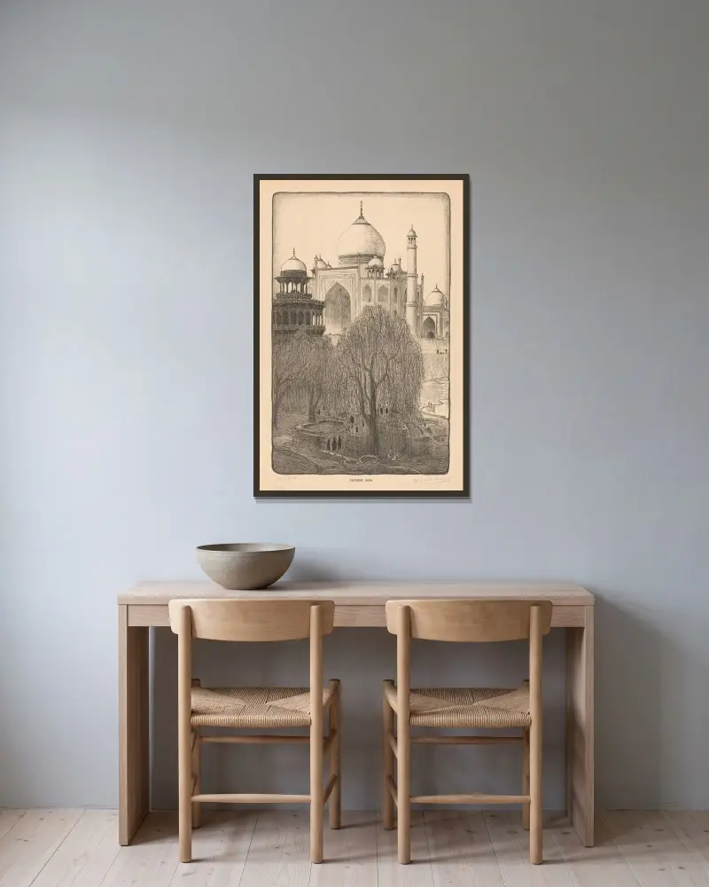 Taj Mahal, Agra av Wijnand Otto Jan Nieuwenkamp inramad på en vägg