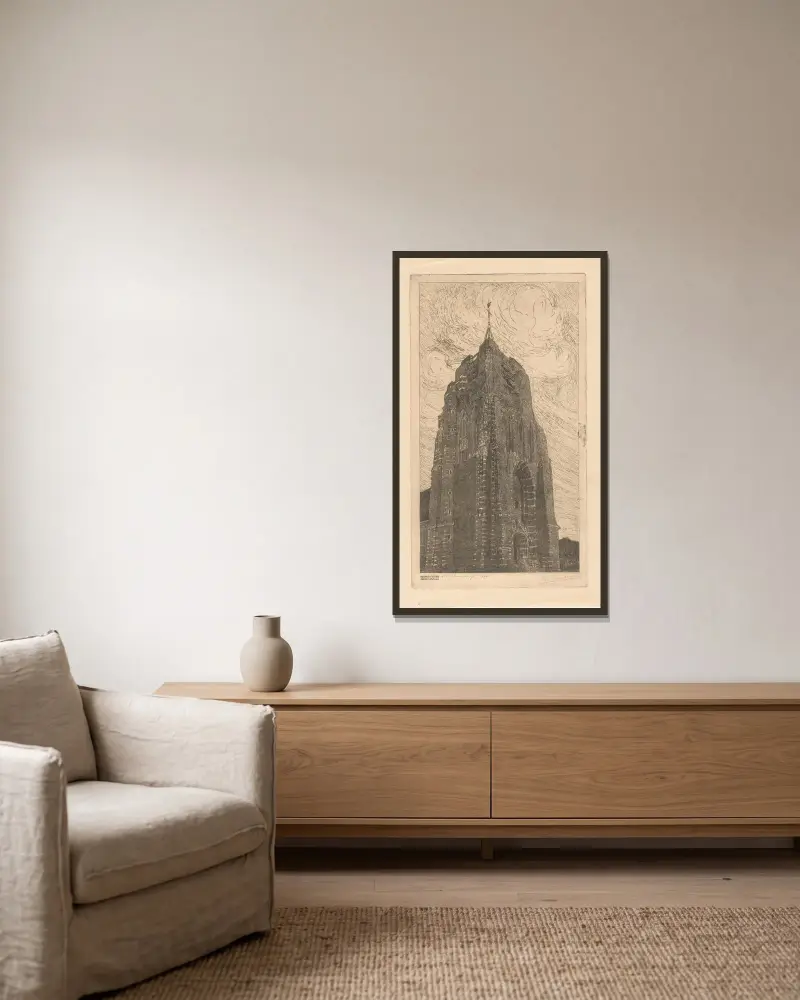 Toren van Ransdorp av Wijnand Otto Jan Nieuwenkamp inramad på en vägg