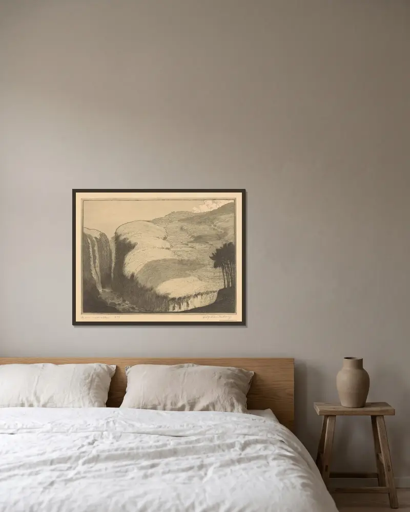 Zwei Wasserfälle in Gianyar auf Bali von Wijnand Otto Jan Nieuwenkamp gerahmt an einer Wand