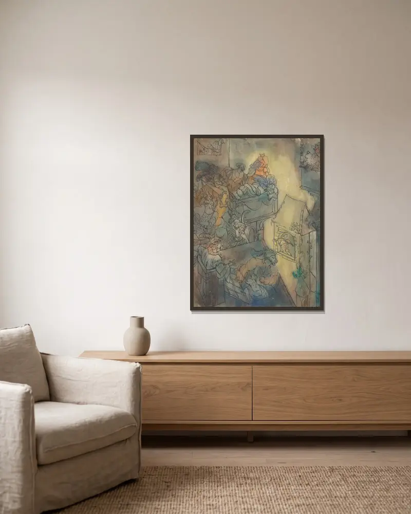 Dalibor von Ján Novák gerahmt an einer Wand